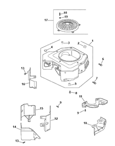 Cv23s-75592 Blower Housing And Baffles Diagram and Parts List for M50-KHS 53AB5BBP750-23HP-OHV Cub Cadet Lawn Tractor